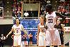 LaTesa McLaughlin, Kayla Hudson, and Zeinab Chan rest between plays in the first game of the NAIA National Championship. The Lady Bulldogs advanced to round two with a win of 62-37 over Avila University.  - Photo by Abigail Harris