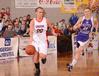 Kayla Hudson brings the ball down the court during the very fast-paced second game of the NAIA National Championship against Olivet Nazarene University. - Photo by Morris Abernathy