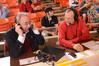 David Dockery, president of the university, does a radio interview with Gerry Neese before the quarterfinals of the NAIA National Championship. - Photo by Morris Abernathy