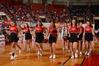 The Union cheerleaders head back to the sidelines to continue cheering on the Lady Bulldogs during the quarterfinals of the NAIA National Championship. - Photo by Morris Abernathy