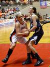 Kayla Hudson steals the ball from her Shawnee State University opponent in the quarterfinals of the NAIA National Championship. The Lady Bulldogs won the game and advanced to the semifinals. - Photo by Beth Spain
