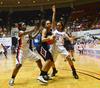 Hope Adams and LaTesa McLaughlin guard their Azusa Pacific opponent in the final game of the NAIA National Championship. - Photo by Beth Spain