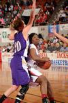 Lavanda Ross gets around her Westminster College opponent in the quarterfinals of the NAIA National Championship. - Photo by Morris Abernathy