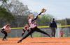 Keaton Kirk, sophomore athletic training major, pitches the first of a double-header sweep for the Union Lady Bulldogs against Cumberland University. - Photo by Victoria Stargel