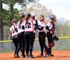 The Union Lady Bulldogs infield comes out of a huddle ready to sweep Cumberland University in a double-header. - Photo by Victoria Stargel