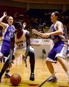 Zeinab Chan takes a powerful dribble before driving to the basket. Union Lady Bulldogs played Olivet Nazarene in the second round of the 2011 NAIA Division I Women's Basketball National Championship. Union won 81 to 69.  - Photo by Ebbie Davis