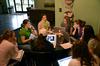 Union students gather in a study group at Barefoots Joe.  - Photo by Ebbie Davis