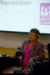 Guest speaker, Linda O' Neal, executive director of Tennessee commission on children and youth, speaks at the Town and Gown lecture series. - Photo by Ebbie Davis