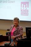 Guest speaker, Linda O' Neal, executive director of Tennessee commission on children and youth, speaks at the Town and Gown lecture series. - Photo by Ebbie Davis