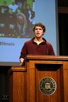 Daniel Linton, junior theology major, speaks about his Go Trip to Illinois during Chapel. - Photo by Deanna Santangelo