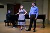 Angela Canestrari, junior music major, and Greg Hines, sophomore music  performance major, share a rendition of "Anything You Can Do" from the Broadway musical "Annie Get Your Gun" for Opera Workshop. - Photo by Abigail Harris