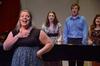 Chelsea Jones, sophomore music major, sings the lead in "I Can Hear the Bells" from the popular Broadway musical "Hairspray," while other members of Opera Workshop sing backup. - Photo by Abigail Harris