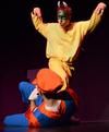 Lambda Chi Alpha small group mimics the Super Mario Brothers for their performance at the 14th Annual Variety Show hosted by SAC at the Carl Perkins Civic Center. - Photo by Victoria Stargel