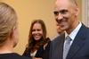 Tony Dungy, the first African American coach to lead an NFL team to Super Bowl victory, greets Union athletes during the Roy L. White Golf and Gala. - Photo by Beth Spain