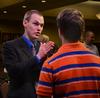 David Platt, Pastor of the Church at Brook Hills Birmingham, Alabama, visits with a conference attendee after the first plenary session at Read the Bible for Life. - Photo by Victoria Stargel