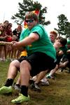 Jacob Williams, sophomore accounting major, competes in the rope pull with his brothers in Lambda Chi Alpha during Greek Olympics. - Photo by Deanna Santangelo