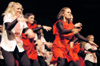 Large group winners Zeta Tau Alpha perform <i>Thriller</i> at the SAC Variety Show during Family Weekend 2003. - Photo by Lindsay Stavish