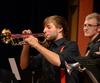 Chase Techentin, junior music major, plays a trumpet solo during the Union University Jazz Band concert. - Photo by Victoria Stargel