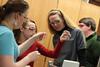 Brenda Peirson, professor of chemistry, helps some of her students with a chemistry lab experiment. - Photo by Kristi McMurry