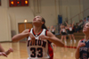 Junior forward Stephanie Clark (33) reacts to a shot in a game versus Lyon College. - Photo by Jonathan Blair