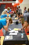 Freshmen register in the Fred Delay Gymnasium during New Student Move-in. - Photo by Jacob Moore