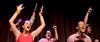 Focus leaders entertain the incoming freshmen at their annual Focus Show, by acting out skits and singing songs.  - Photo by Ebbie Davis