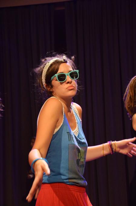 Abigail Ebensberger, junior Christian studies major, dresses up and entertains at the annual Focus Show. 