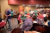 Lifegroup leaders perform a flashmob in the Brewer Dining Hall for the new students.  - Photo by Zac Calvert