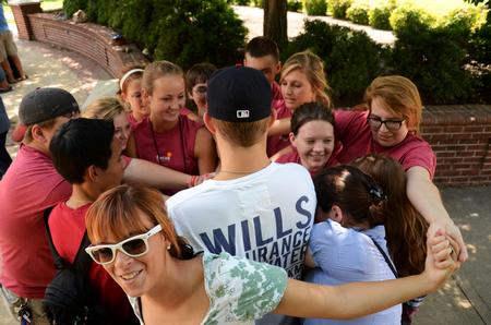 Freshmen participate in group activities during Focus week.