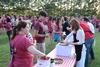 New students are served ice cream by faculty and staff members outside the home of David and Lanese Dockery during the annual ice cream social. - Photo by Jacob Moore