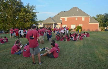 David and Lanese Dockery, president and first lady of the university, host several new students at their home for an ice cream social. 