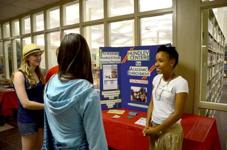 The incoming freshman class mingle at the Student Activity Fair held in the Penick Academic Center, allowing the new students to get involved with campus life. 