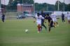 Diego Santos fights for possession against defenders.  Union University men's soccer team opened off the season with a win over Wallace State Community College, 4-1.  - Photo by Ebbie Davis