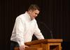 Union alumnus Grant Gaines leads a prayer during chapel. - Photo by Jacob Moore
