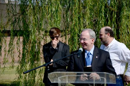 David S. Dockery, president of the university, addresses the Union community gathered at the memorial of the terrorist attacks on September 11, 2001. The service took place for the 10 year anniversary of the attacks. 