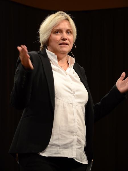 Ingunn Breistein, associate professor at Ansgar College and Theological Seminary in Norway, speaks during chapel about the challenges of effectively sharing the gospel in Europe.