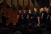 Chris Mathews, associate professor of music and department chair, leads Proclamation as they perform during the music department's presentation of "Sounding through the Centuries" during the KJV400 Festival: Legacy and Impact. - Photo by Anne Richoux