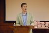 Matthew Anderson, author of “Earthen Vessels: Why Our Bodies Matter to Our Faith,”  lectures on "The Physical Body in Evangelical Practice and Politics."  - Photo by Anne Richoux