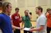 Jo Dresser, Kyle Gallop, Jay Griffith, and Cameron Puckett are presented with the award for winning the 7th annual Residence Life Treasure Hunt by Luke Pruett, residence director. - Photo by Zac Calvert