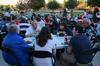 Families eat outside of the Bowld Student Commons at the Make-a-wish cookout for Family Weekend.  - Photo by Zac Calvert