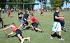 Students play a a game of intramural flag football on Family Weekend. - Photo by Jacob Moore