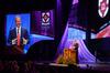 Tony Blair, former British prime minister, speaks at the 14th annual Scholarship Banquet held at the Carl Perkins Civic Center.  - Photo by Jacob Moore