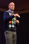 Jimmy Scroggins, pastor of First Baptist Church in West Palm Beach, Fla.,  speaks about bitterness in chapel during faith and practice week.  - Photo by Anne Richoux