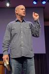 Jimmy Scroggins, pastor of First Baptist Church in West Palm Beach, Fla., challenges students to stay firm in their faith and not stray like the prodigal son.  - Photo by Anne Richoux