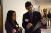 Hillarie Kerr, junior business administration major, and Robert Fryman, junior business administration major, participate in Career U where Union brings in multiple organizations and companies for students to network with.  - Photo by Zac Calvert