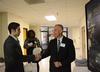 Stephan Rabenhorst, sophomore political science major, speaks to Dan Clark, United States Secret Service officer, at Career U hosted by the Vocatio Center for Life Calling and Career. - Photo by Zac Calvert