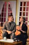 Aubrey Swanson, senior English/theater major, performs with David Conway, senior history major, during the theater performance of "The Importance of Being Earnest.  - Photo by Anne Richoux