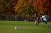 Eboni Murphy races a Tennessee Nazarene player for the ball during a recent soccer game. The Lady Bulldogs won the game 4-2.  - Photo by Anne Richoux