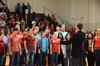 Choral Union, including alumni, perform the Star Spangled Banner during the Lady Bulldog homecoming game against St. Francis. - Photo by Zac Calvert