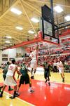 Skyler Vaden jumps for a lay-up during the Bulldog basketball homecoming game against Belhaven. - Photo by Zac Calvert